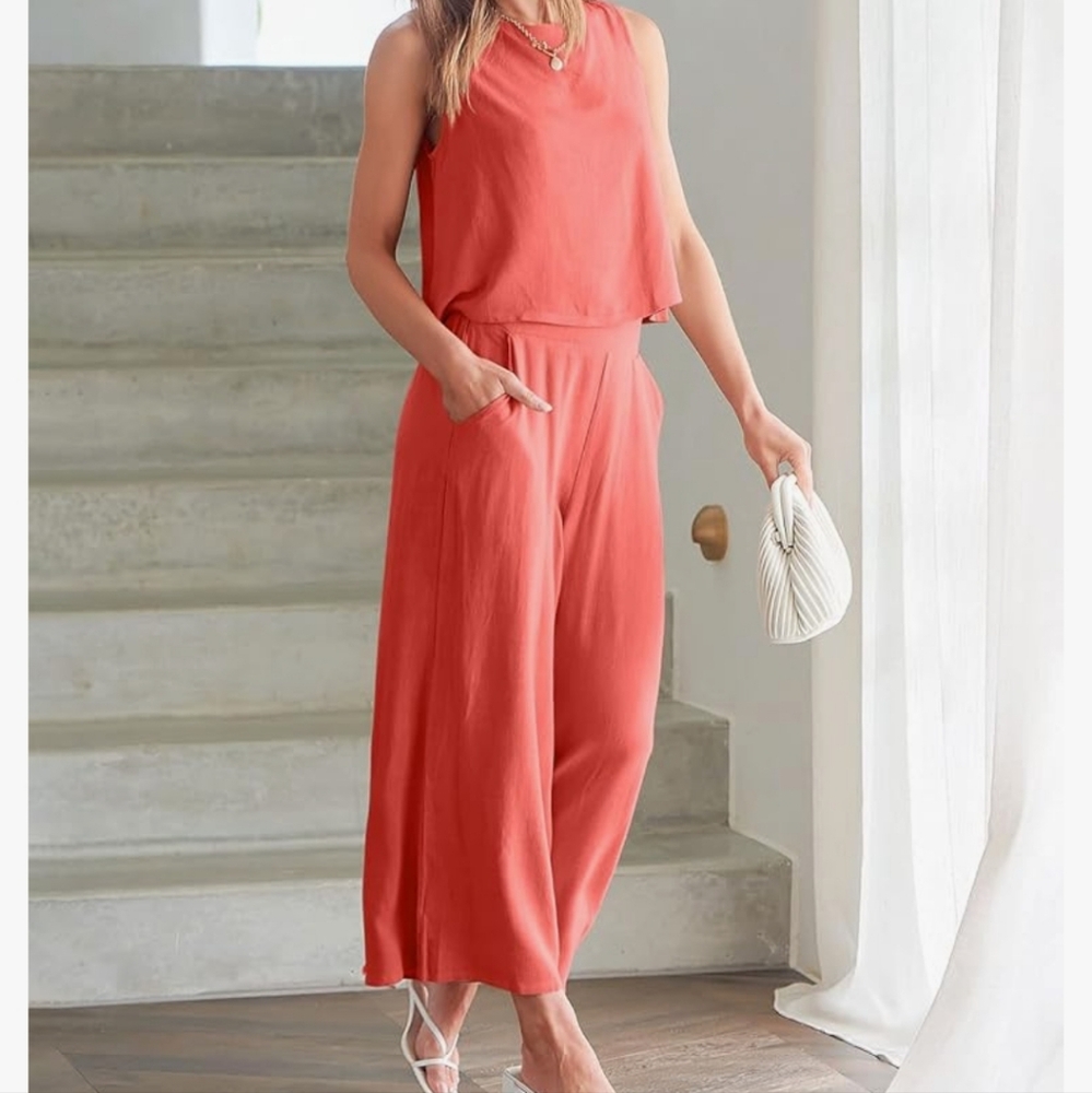 Two-piece Jumpsuit, Coral